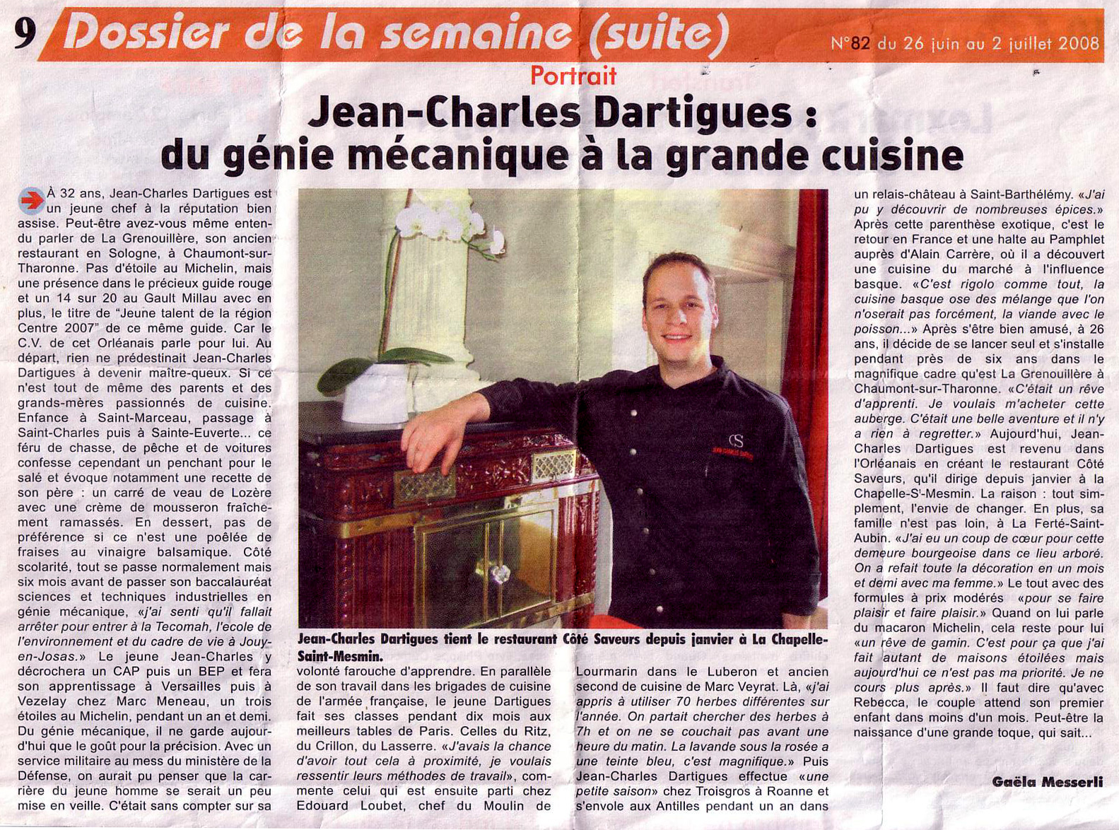 Jean-Charles Dartigues, du génie mécanique à la grande cuisine 